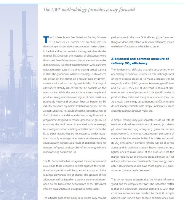 Benchmarking of refinery CO2 emissions