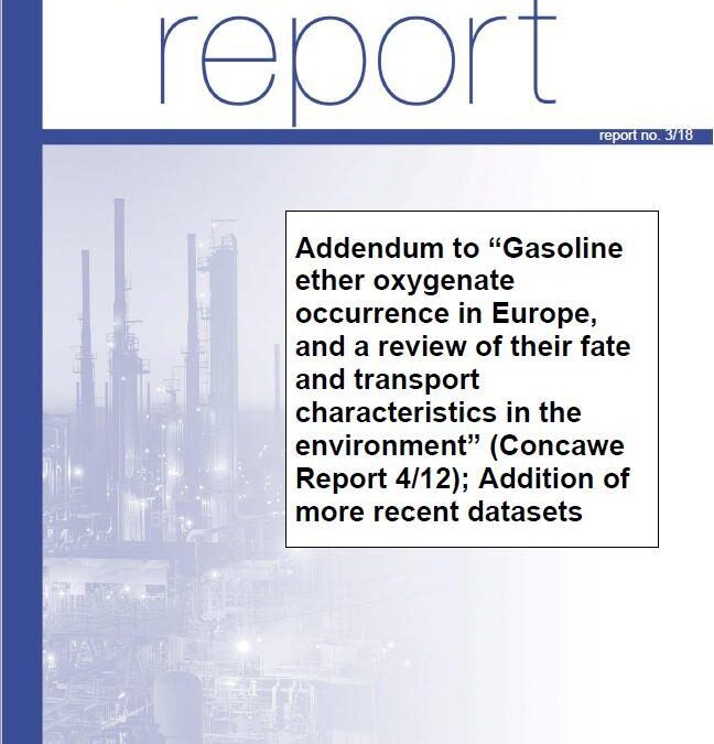 Addendum to “Gasoline ether oxygenate occurrence in Europe, and a review of their fate and transport characteristics in the environment”