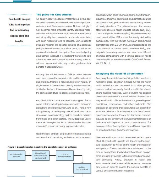 Cost-benefit analysis and air quality policy