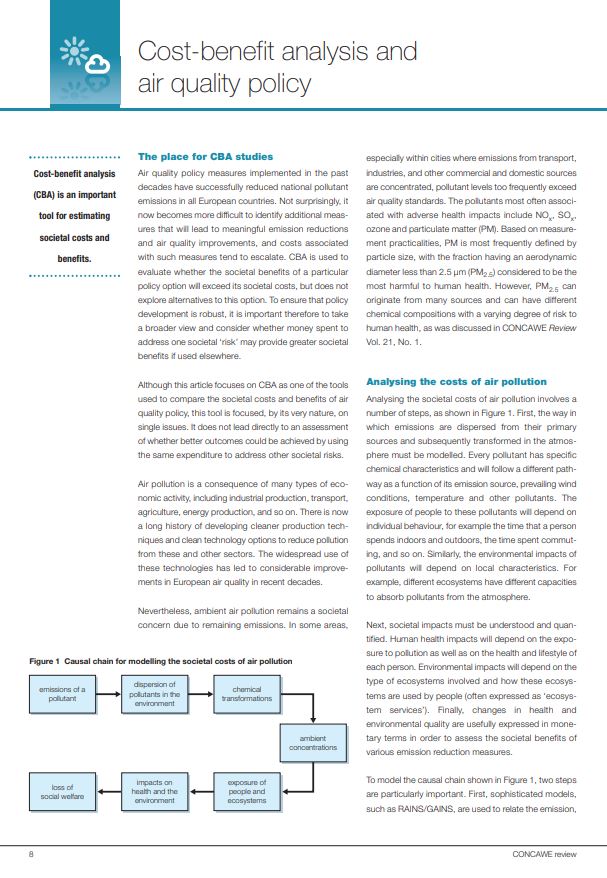 Cost-benefit analysis and air quality policy