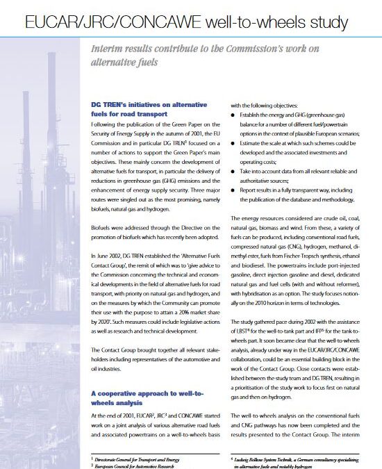 EUCAR/JRC/CONCAWE well-to-wheels study