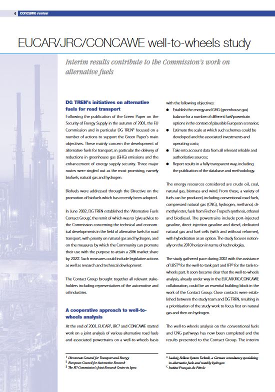 EUCAR/JRC/CONCAWE well-to-wheels study