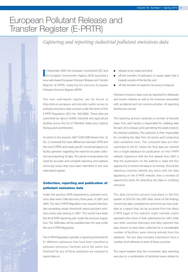 European Pollutant Release and Transfer Register (E-PRTR)