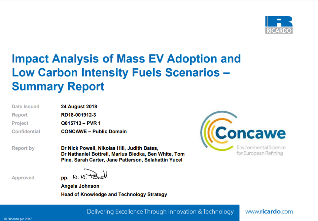 Impact Analysis of Mass EV Adoption and Low Carbon Intensity Fuels Scenarios – Summary Report