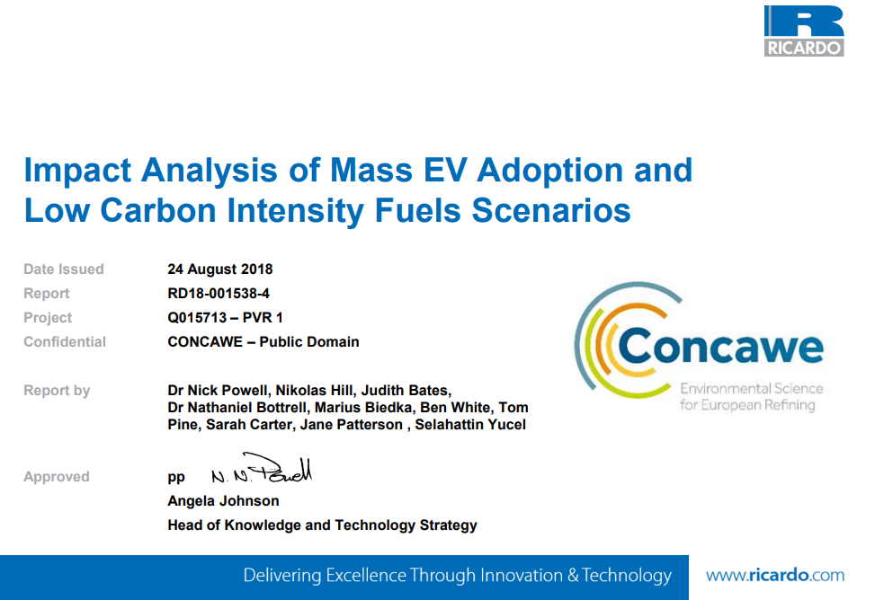 Impact Analysis of Mass EV Adoption and Low Carbon Intensity Fuels Scenarios – Full Report