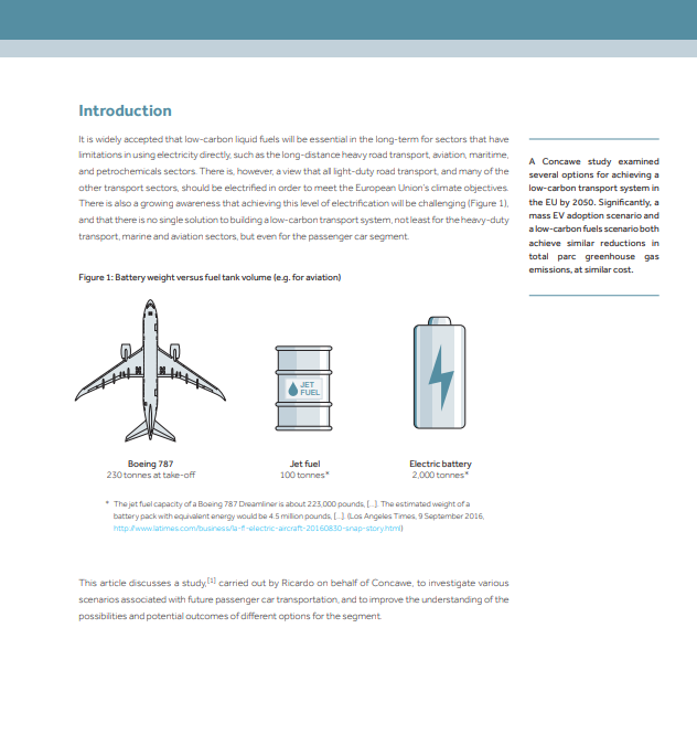 Impact analysis of mass EV adoption and low-carbon intensity fuels scenarios (Concawe Review 27.2)