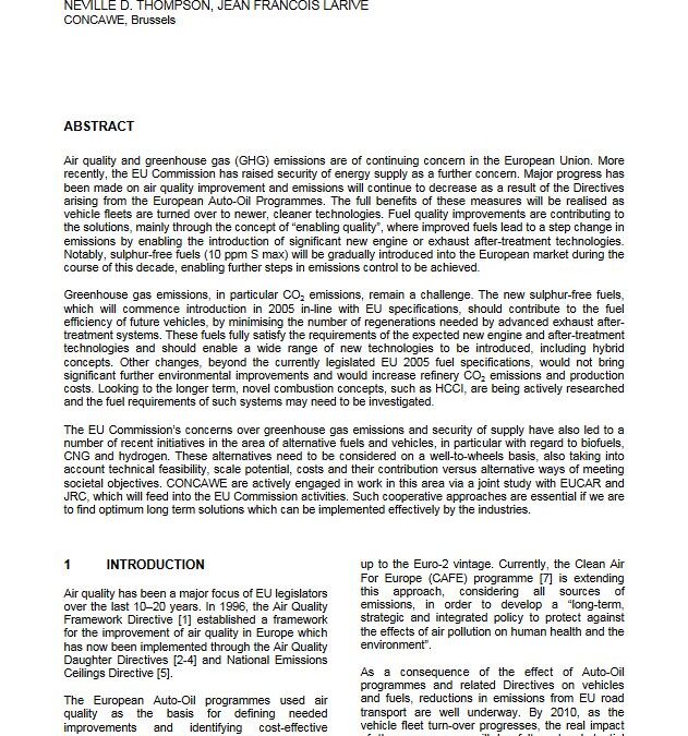 Regulations to control emissions and fuel implications