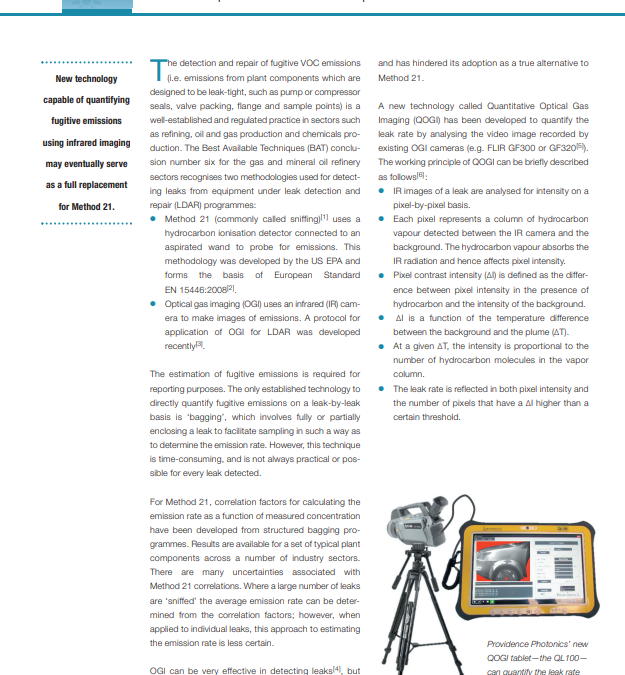 Optical gas imaging: from qualitative to quantitative