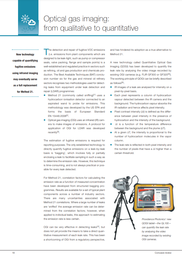 Optical gas imaging: from qualitative to quantitative