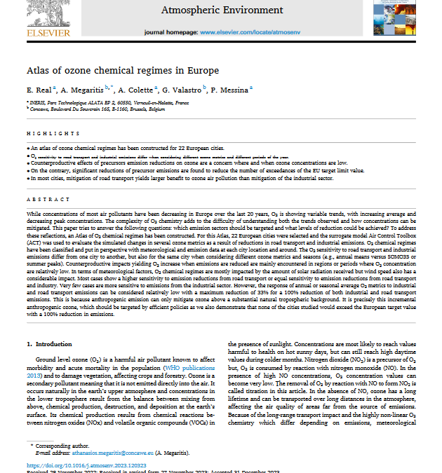 Atlas of ozone chemical regimes in Europe