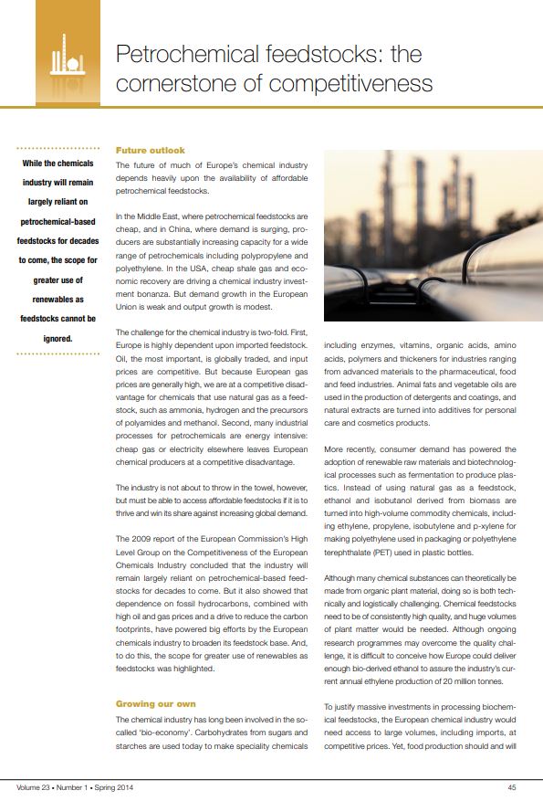 Petrochemical feedstocks: the cornerstone of competitiveness