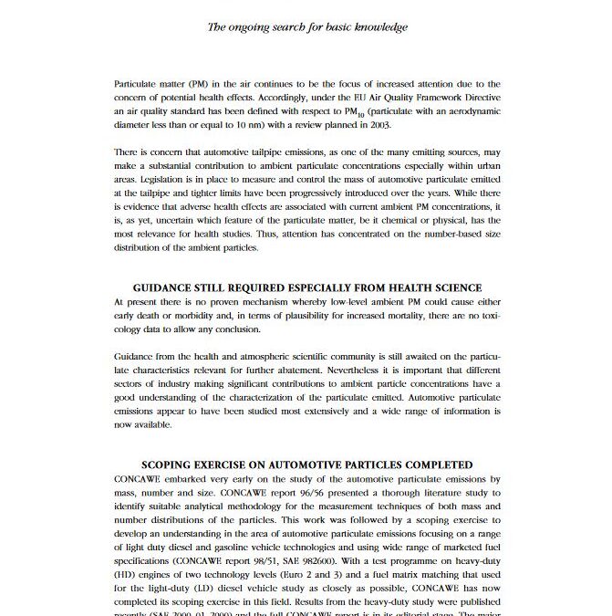 Automotive particulate matter