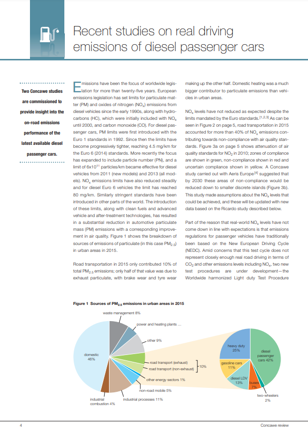 Recent studies on real driving emissions of diesel passenger cars