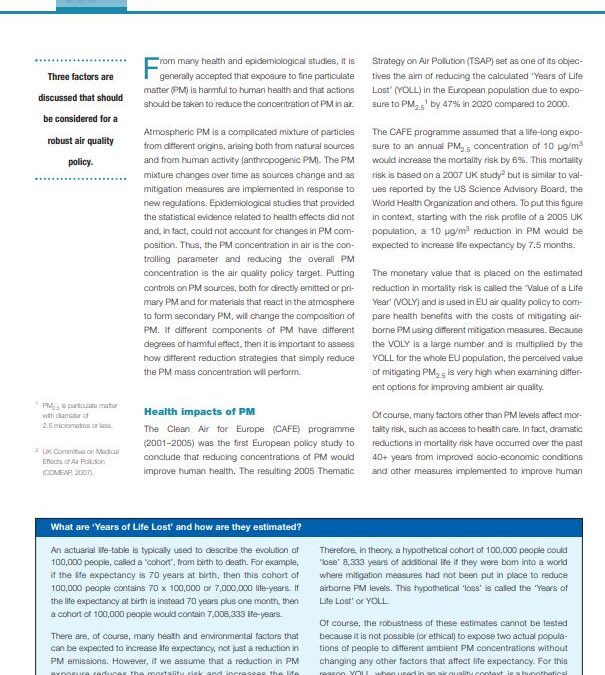 Reducing the concentration of fine particulates in ambient air