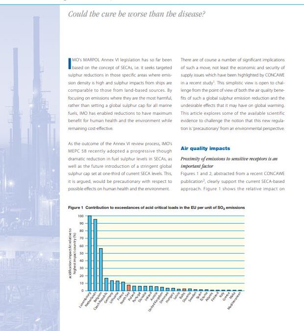Reducing the sulphur content of marine fuels