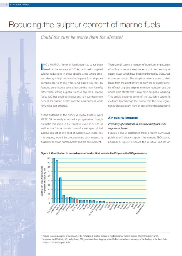 Reducing the sulphur content of marine fuels