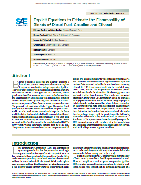 Explicit Equations to Estimate the Flammability of Blends of Diesel Fuel, Gasoline and Ethanol