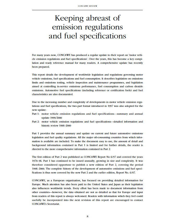 Keeping abreast of emission regulations and fuel specifications
