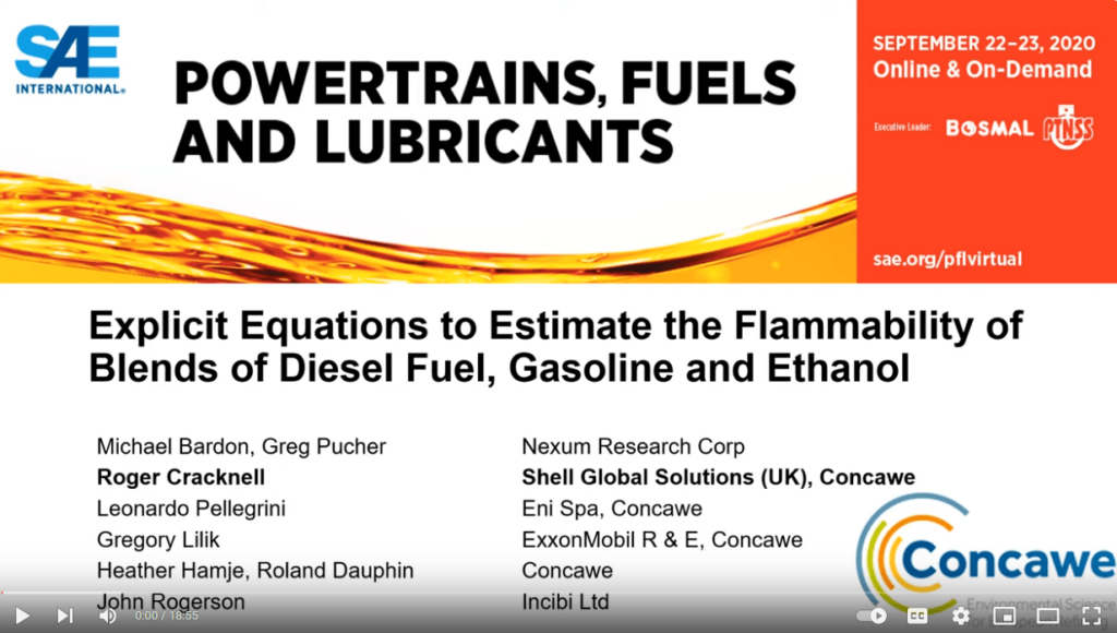 R. Cracknell – Equations to Estimate the Flammability of Blends of Diesel Fuel, Gasoline and Ethanol