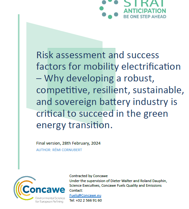 Risk assessment and success factors for mobility electrification – Why developing a robust, competitive, resilient, sustainable, and sovereign battery industry is critical to succeed in the green energy transition