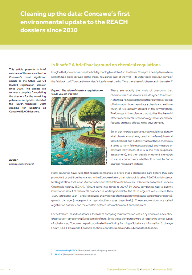 Cleaning up the data: Concawe’s first environmental update to the REACH dossiers since 2010