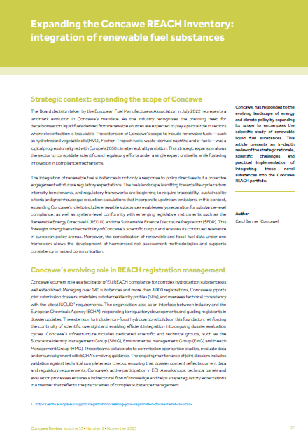 Expanding the Concawe REACH inventory: integration of renewable fuel substances