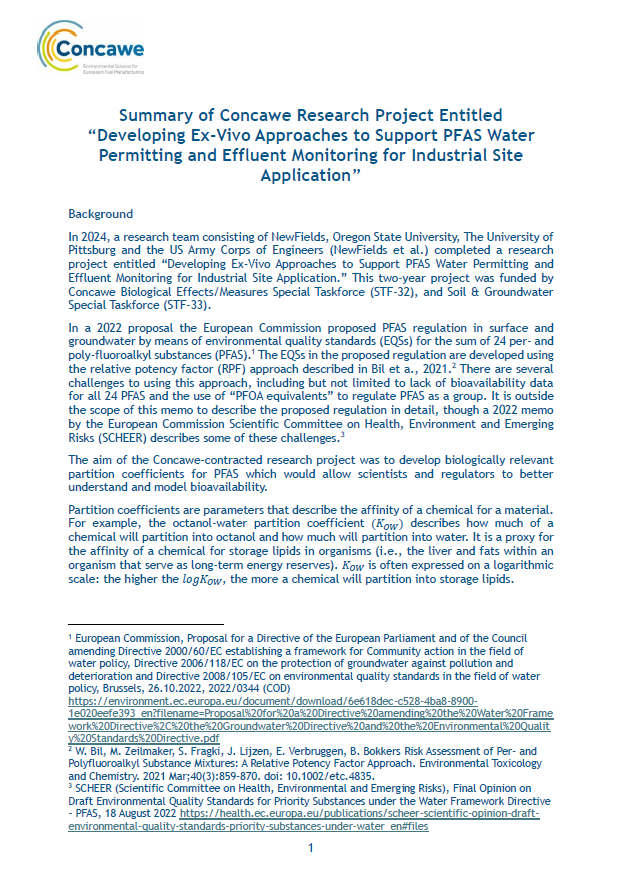Developing Ex-Vivo Approaches to Support PFAS Water Permitting and Effluent Monitoring for Industrial Site Application