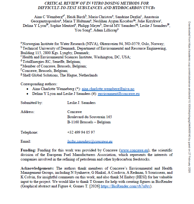 Critical Review of In Vitro Dosing Methods for difficult-to-test Substances and Hydrocarbon UVCBs