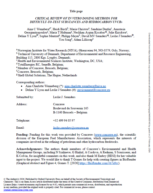 Critical Review of In Vitro Dosing Methods for difficult-to-test Substances and Hydrocarbon UVCBs