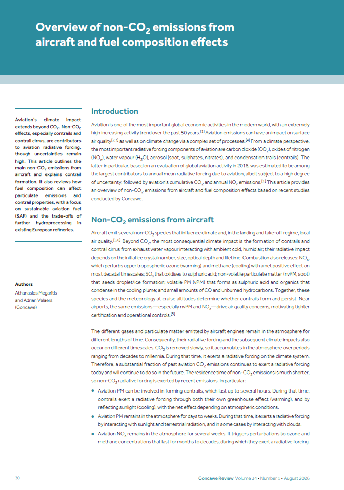 Overview of non-CO2 Emissions from Aircraft and Fuel Composition Effects