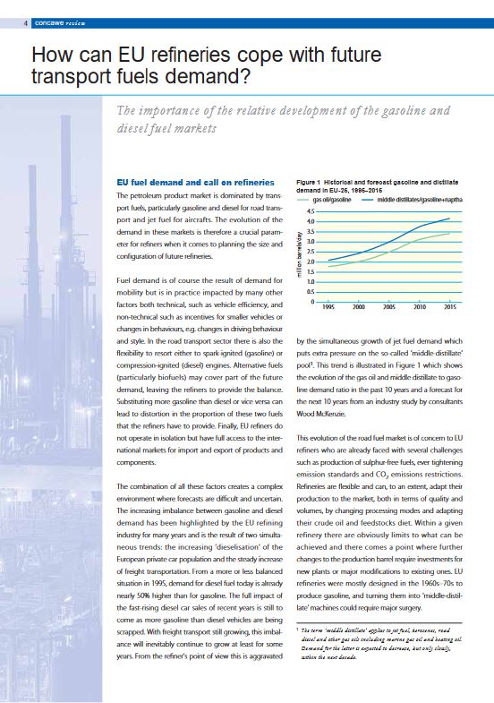 How can EU refineries cope with future transport fuels demand?