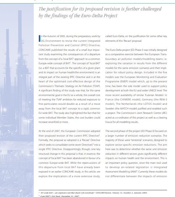 The Integrated Pollution Prevention and Control (IPPC) Directive