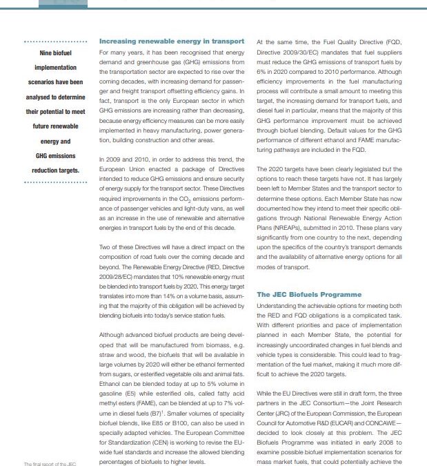 The JEC Biofuels Study