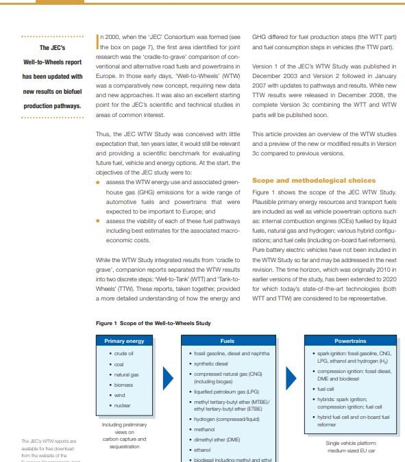 The JEC Well-to-Wheels Study