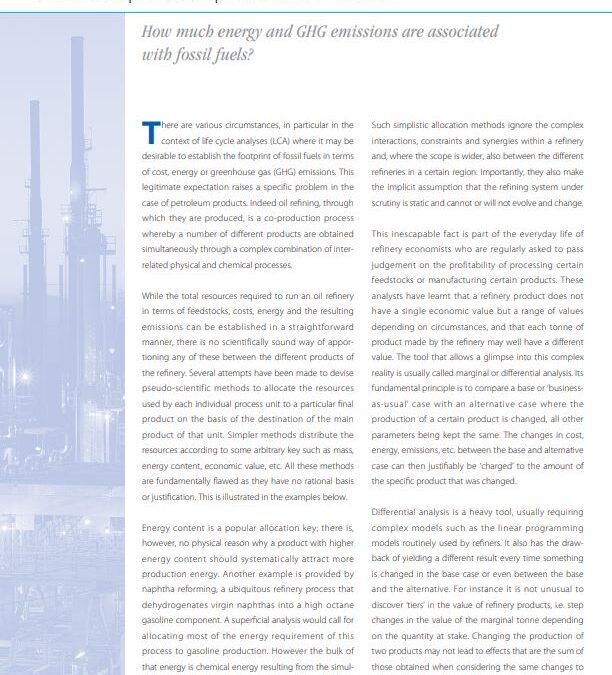 The footprint of petroleum fuels