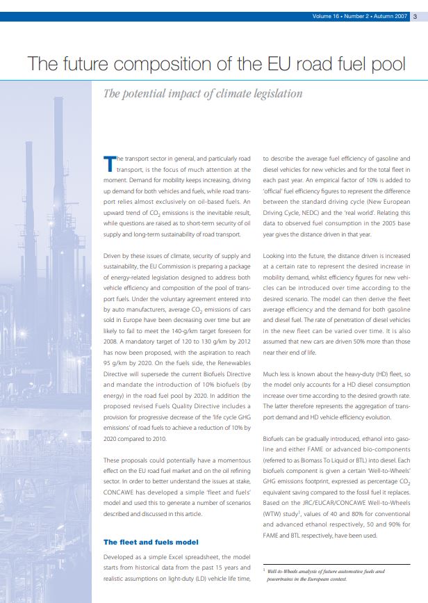 The future composition of the EU road fuel pool