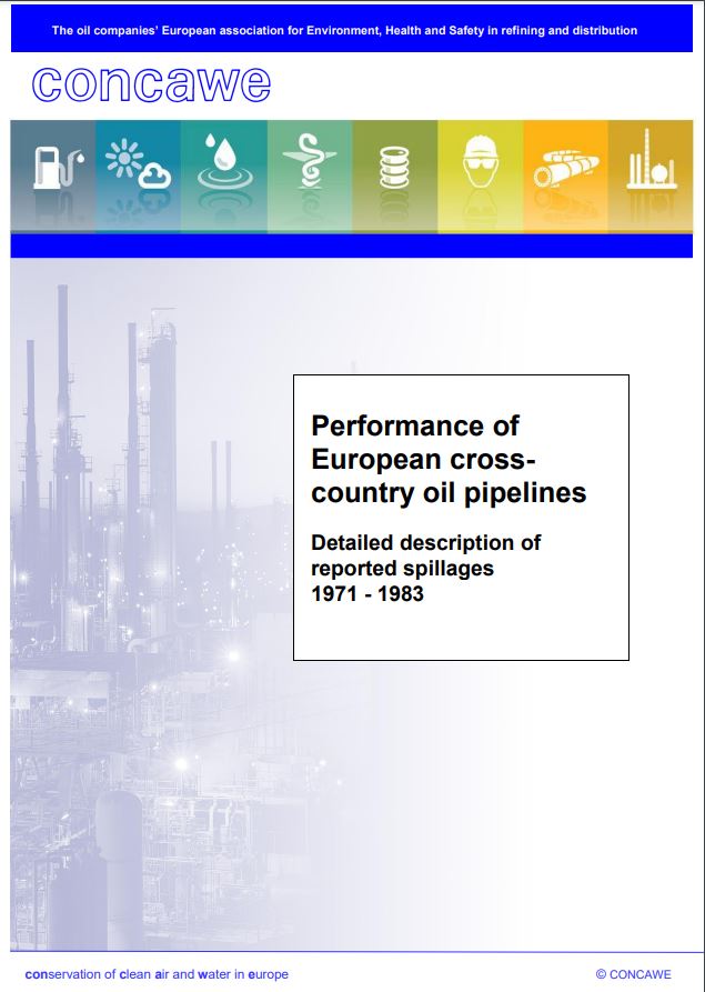 Performance of European cross-country oil pipelines (1971-1983)