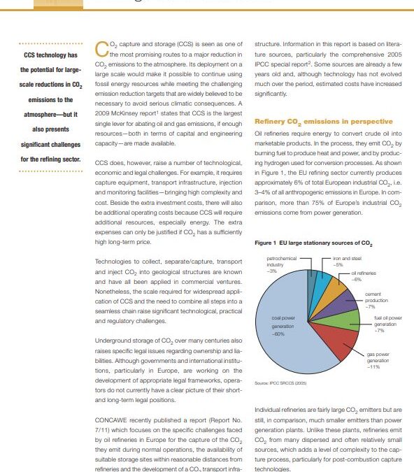 The potential for CO2 capture and storage in EU refineries