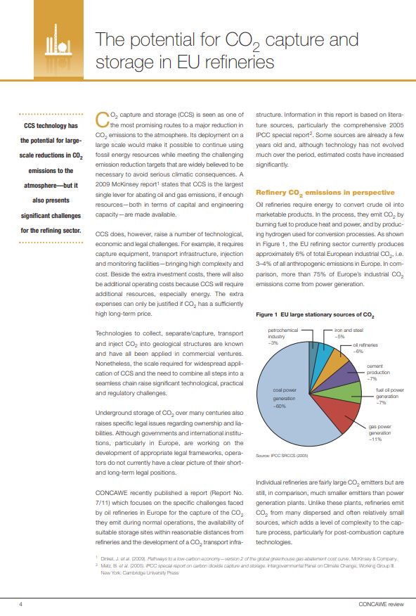 The potential for CO2 capture and storage in EU refineries