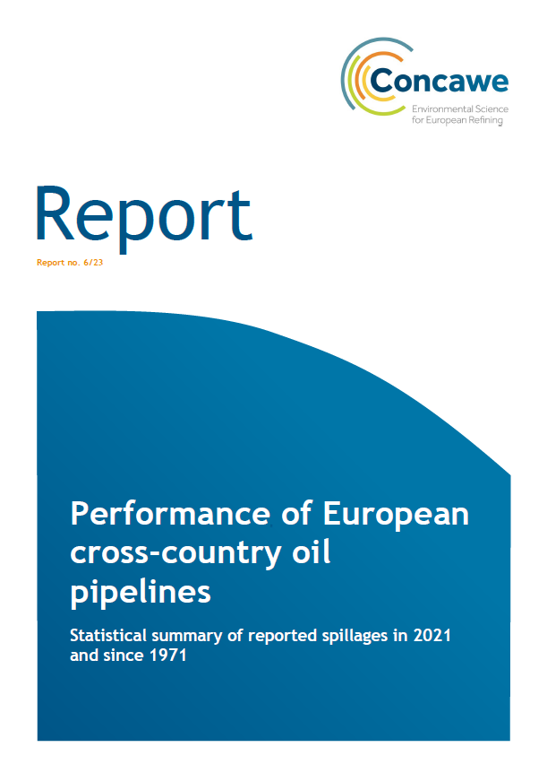 Performance of European cross-country oil pipelines – Statistical summary of reported spillages in 2021 and since 1971