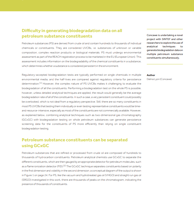 A novel approach for assessing the biodegradability of constituents in petroleum substances