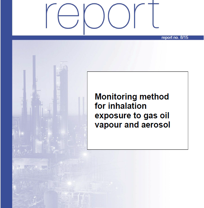 Monitoring method for inhalation exposure to gas oil vapour and aerosol