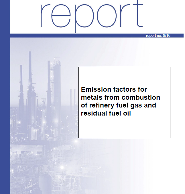 Emission factors for metals from combustion of refinery fuel gas and residual fuel oil
