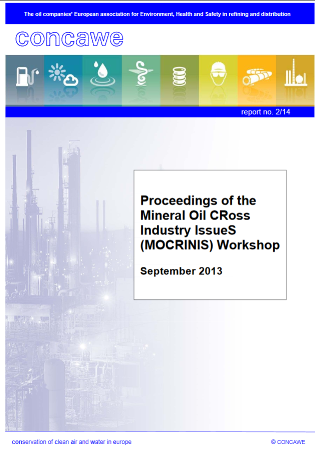 Proceedings of the Mineral Oil CRoss Industry IssueS (MOCRINIS) Workshop September 2013