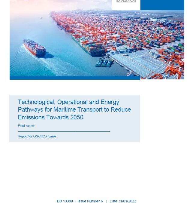 Technological, Operational and Energy Pathways for Maritime Transport to Reduce Emissions Towards 2050