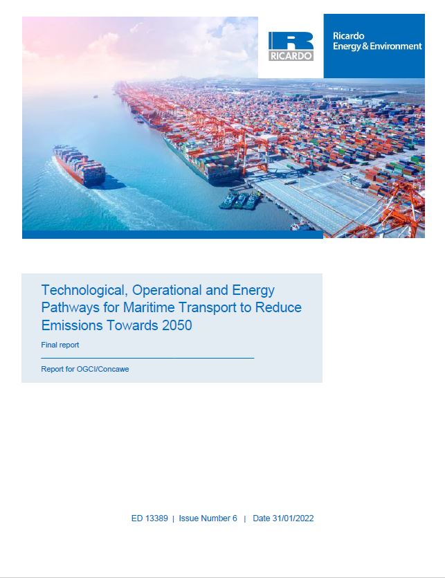 Technological, Operational and Energy Pathways for Maritime Transport to Reduce Emissions Towards 2050