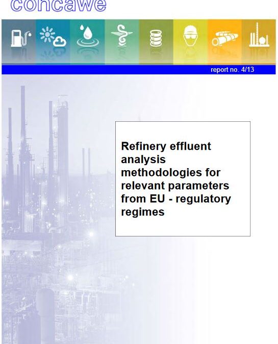 Refinery effluent analysis methodologies for relevant parameters from EU-regulatory regimes