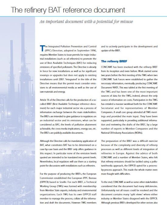 The refinery BAT reference document