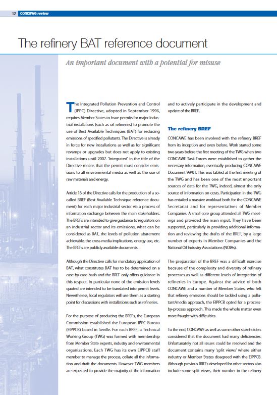 The refinery BAT reference document