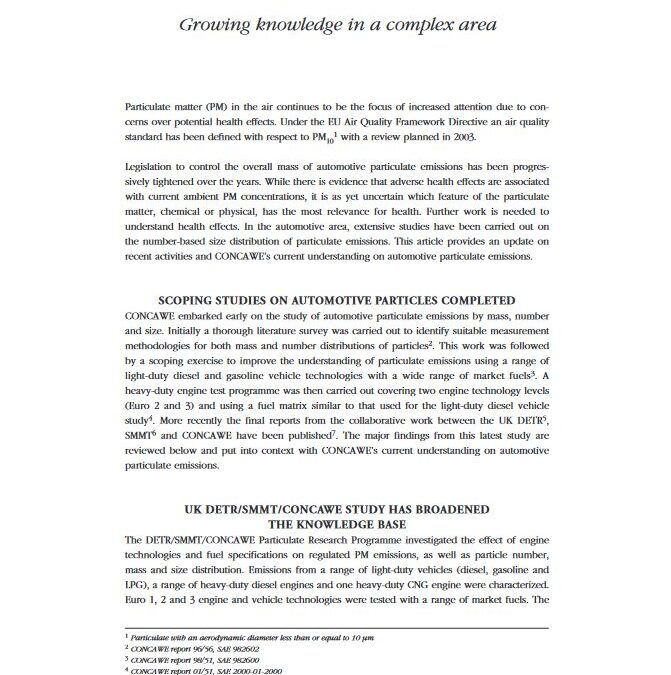 Automotive particulate emissions